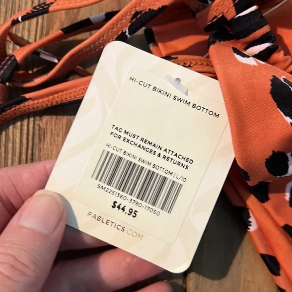 Fabletics NWT Noa Bandeau Top Hi Cut Bikini L - Picture 3 of 5